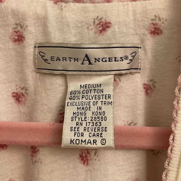 NWT Earth Angels women’s flannel robe, pink gingham, medium - Picture 4 of 4
